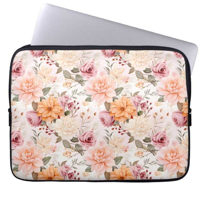 En höstblommig serie design 2 laptop fodral (Framsidan)