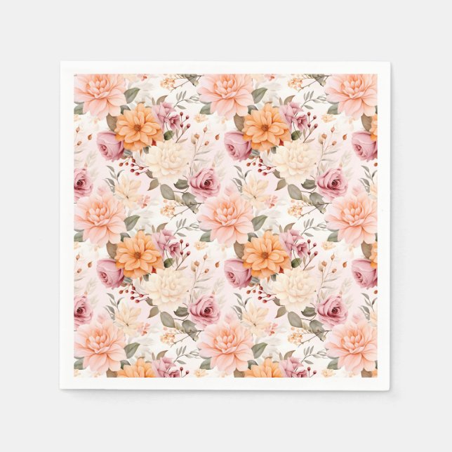 En höstblommig serie design 2 pappersservett (Framsidan)
