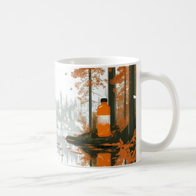 En höstlandskap vid en sjö, liknande väggkonst kaffemugg (Höger)