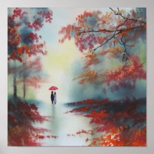 en höstpromenad på en regndag av Gordon Bruce Poster