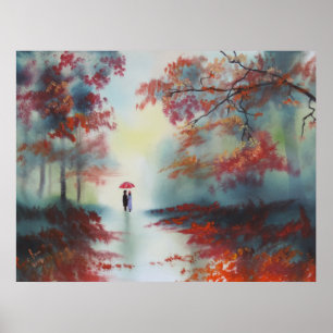 en höstpromenad på en regndag av Gordon Bruce Poster