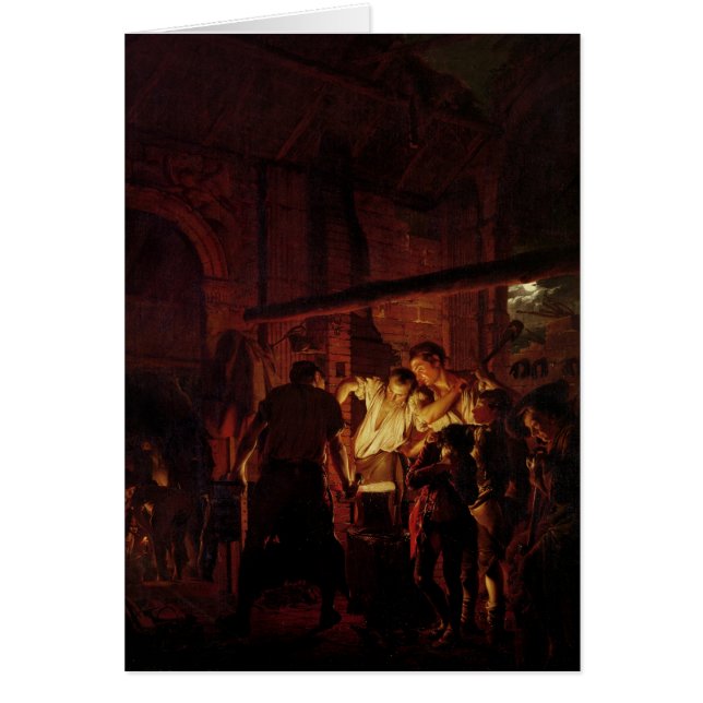 En hovslagare shoppar, 1771 hälsningskort (Framsidan)