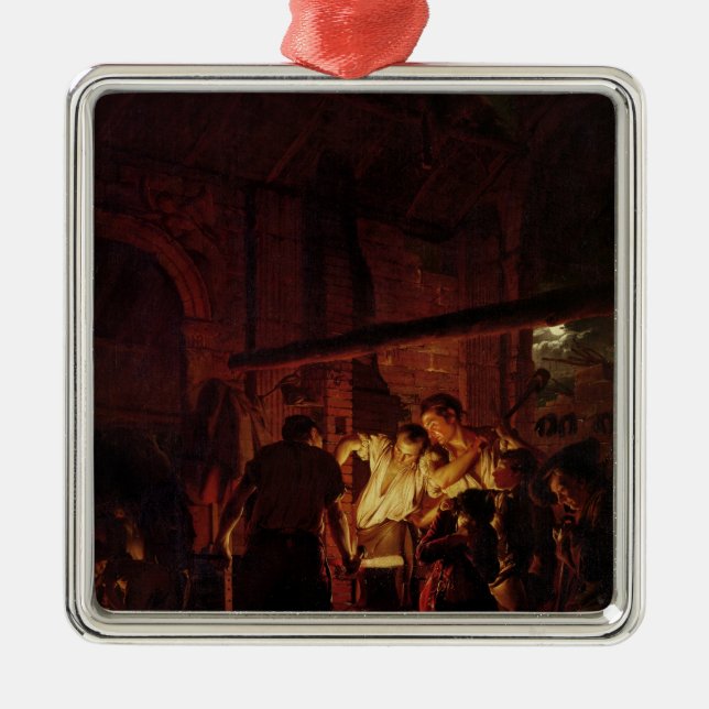 En hovslagare shoppar, 1771 julgransprydnad metall (Framsidan)