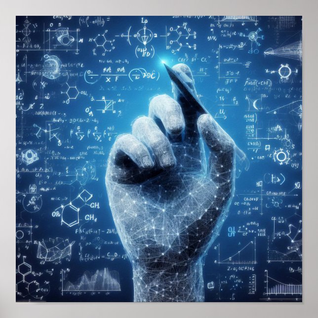 En human hand som läggs ovanpå en data från lakan poster (Framsidan)