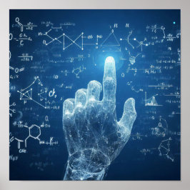 En human hand som läggs ovanpå en data från lakan poster