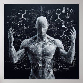 En human oid som läggs ovanpå en data från lakan poster