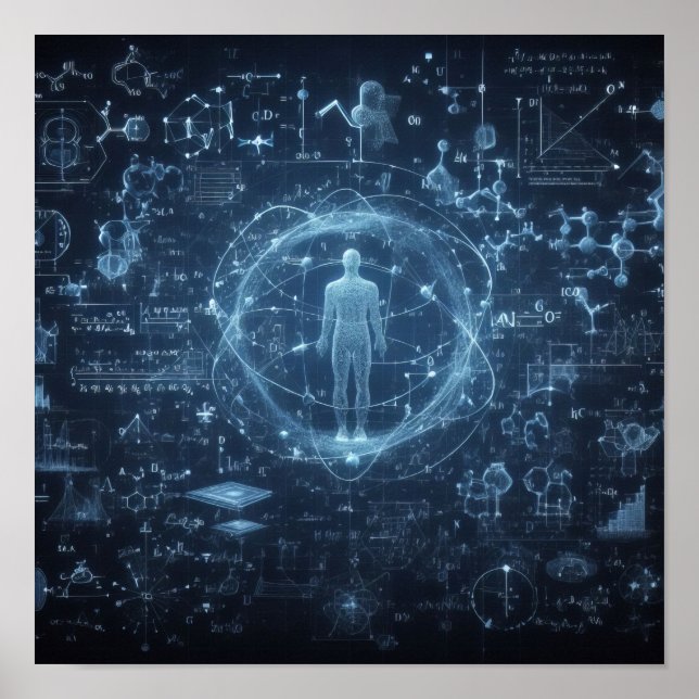 En human oid som läggs ovanpå en data från lakan poster (Framsidan)