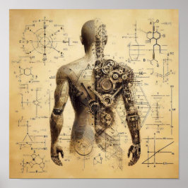 En human oid som läggs ovanpå en data från lakan poster