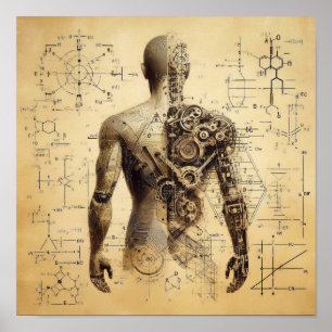 En human oid som läggs ovanpå en data från lakan poster