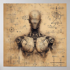 En human oid som läggs ovanpå en data från lakan poster