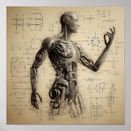 En human oid som läggs ovanpå en data från lakan poster