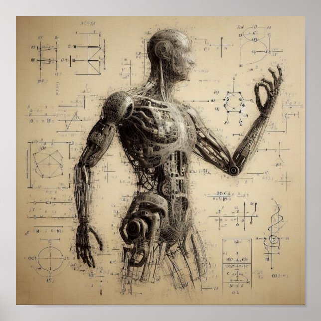 En human oid som läggs ovanpå en data från lakan poster (Framsidan)