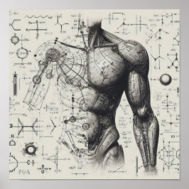 En human oid som läggs ovanpå en data från lakan poster