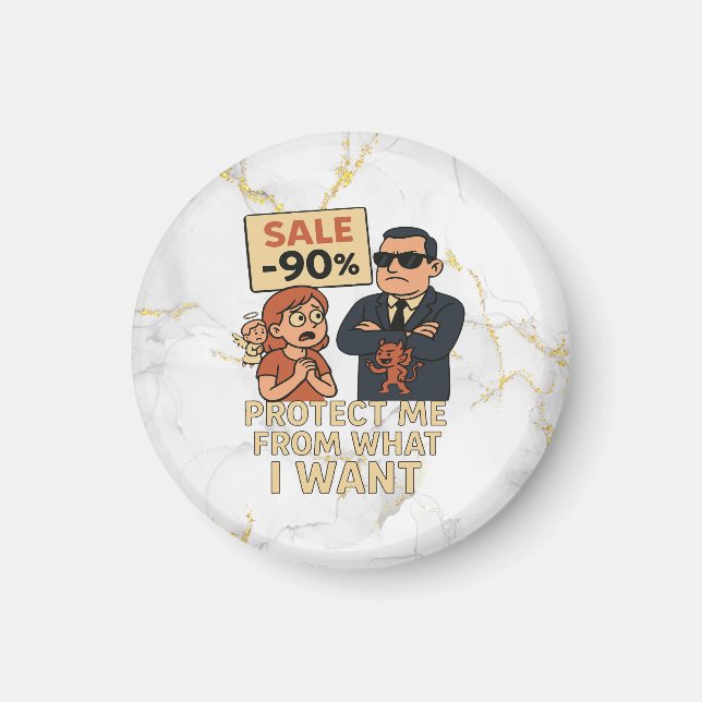 En humoristisk bild tecknad-stil magnet (Framsidan)