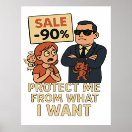 En humoristisk bild tecknad-stil poster