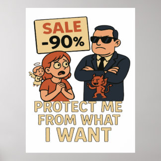 En humoristisk bild tecknad-stil poster