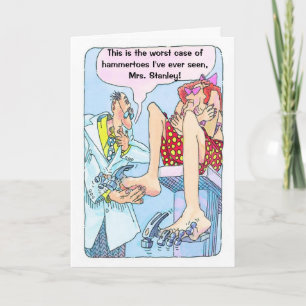 En humoristisk "Get well Card Hammertoes" Kort