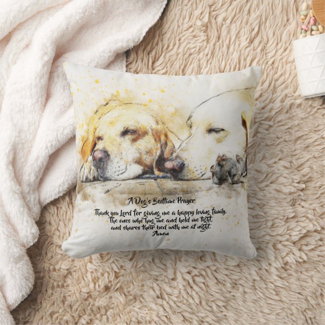 En Hund Bedtime Prayer Kudde (Filt)