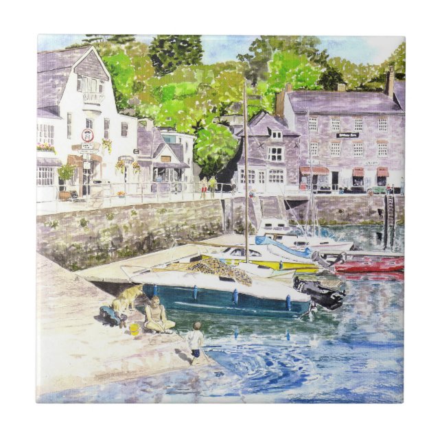 "En hund belägger med tegel liv" Kakelplatta (Framsidan)