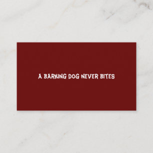 En hund får aldrig bitor visitkort