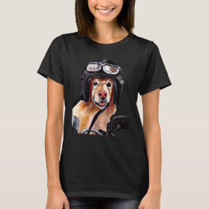 En hund med hjälm och ridmotorcykel 1 t shirt