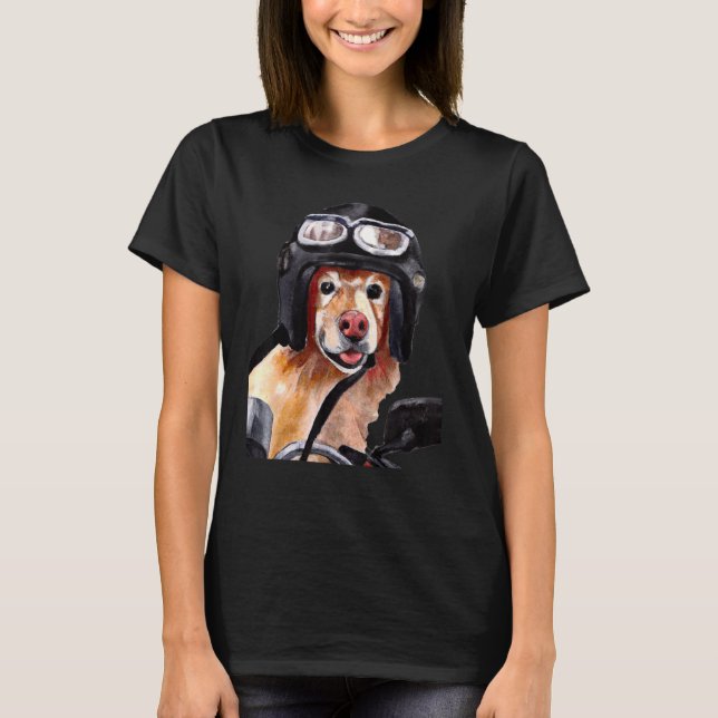 En hund med hjälm och ridmotorcykel 1 t shirt (Framsida)