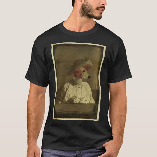 En Hund och hennes kaffekvark T Shirt (Framsida)
