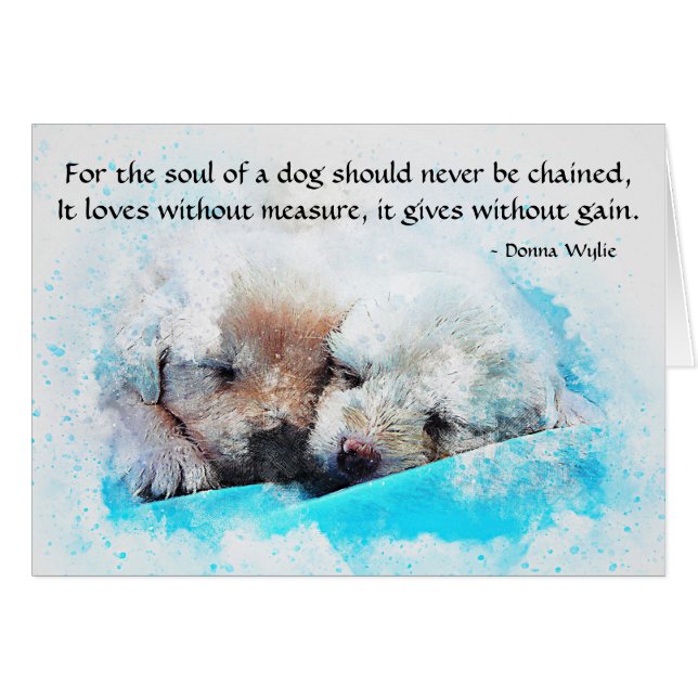 En Hund sjö - valpar Hälsningskort (Framsidan Horizontal)