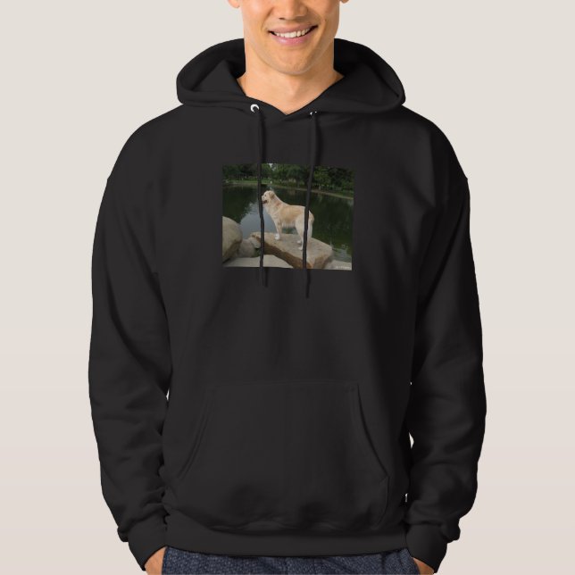 En hund vid en damm hoodie (Framsida)