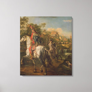 En Hussar på hästryggen, 1773 Canvastryck