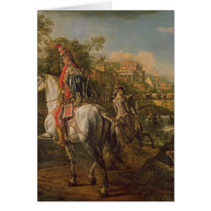 En Hussar på hästryggen, 1773 Hälsningskort