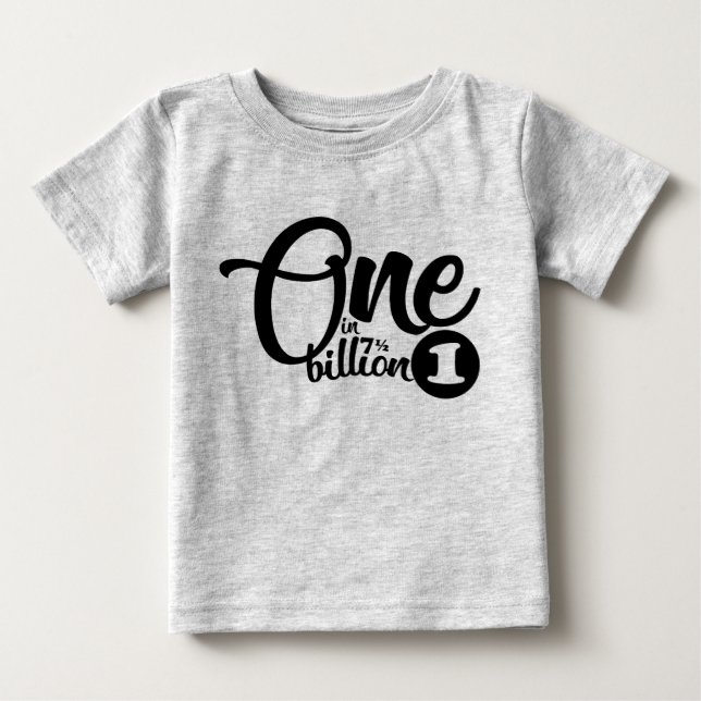en i (7,5) utslagsplats för miljardbebisfödelsedag tee shirt (Framsida)
