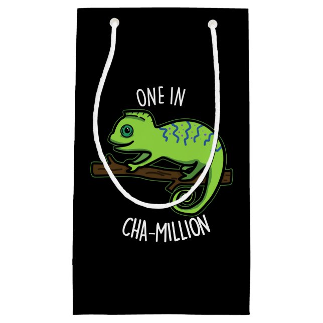 En i Cha-Million Funny Chameleon Pun Mörk BG (Framsidan)