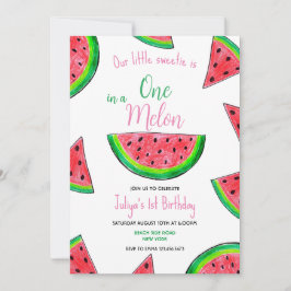 En i en melon 1:a födelsedagsinbjudan inbjudningar