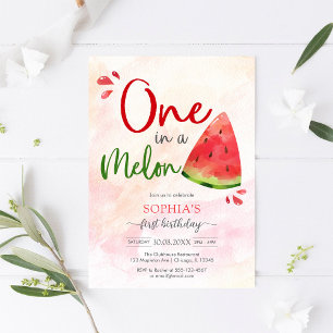 En-i-en-melon 1-års inbjudan
