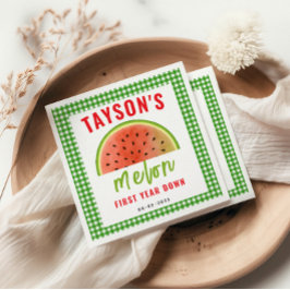 En i en Melon 1-årsdag – Söt Vattenmelon Pappersservett