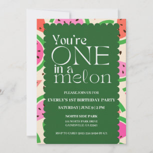 "En i en melon":a födelsedagsinbjudan Inbjudningar