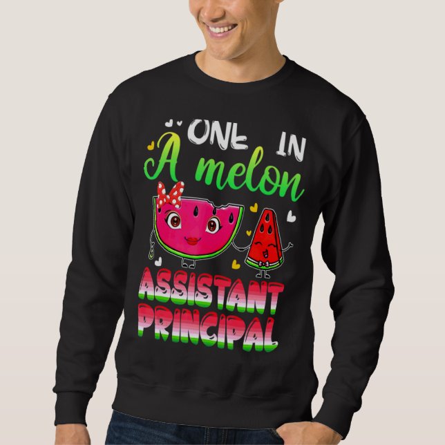 En i en Melon Assistant Principal Watermelon Lång Ärmad Tröja (Framsida)