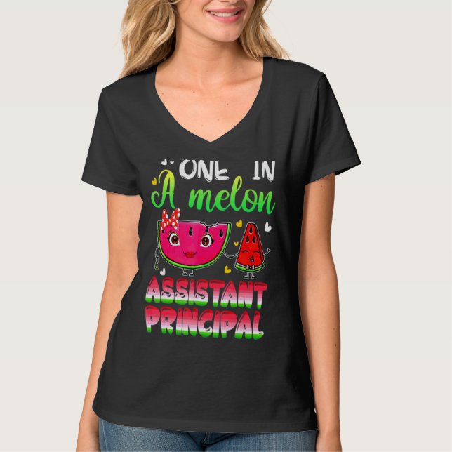 En i en Melon Assistant Principal Watermelon T Shirt (Framsida)
