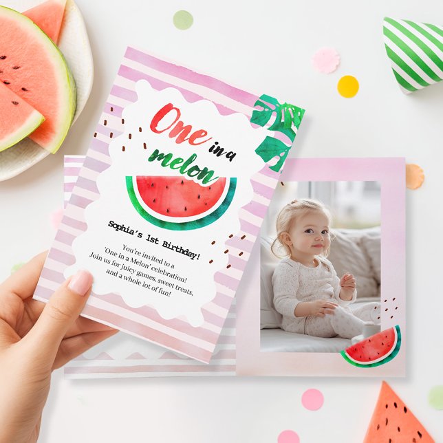 En i en Melon Birthday Folded-inbjudan Inbjudan (Skapare uppladdad)