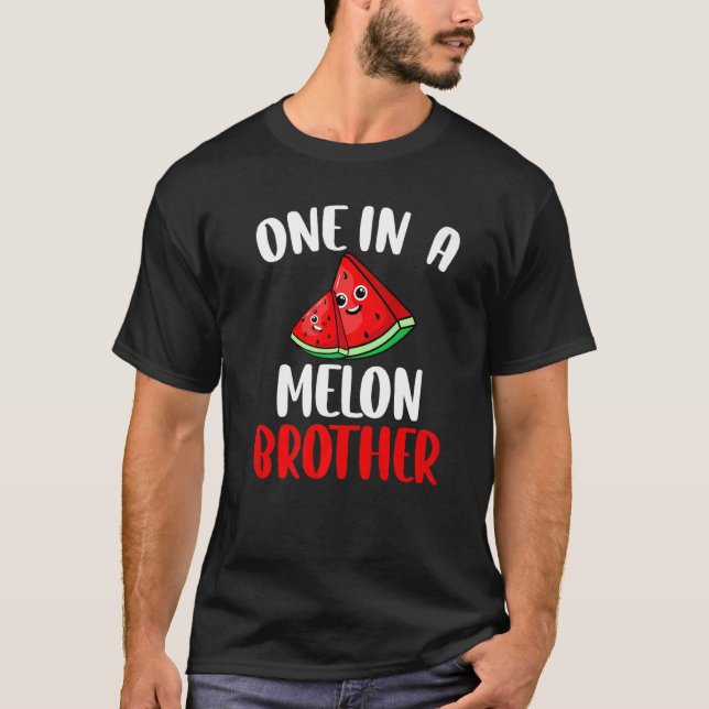 En i en Melon Brother Watermelon Frukt Familj Mat T Shirt (Framsida)
