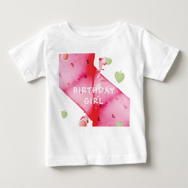En i en Melon Cute Birthday Girl T Shirt (Framsida)