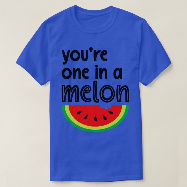 En i en Melon Cute Watermelon Fruit Pun T Shirt (Design framsida)