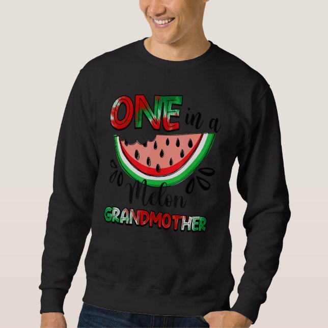 En i en melon farmor, vattenmelon, matchande Fam Lång Ärmad Tröja (Framsida)