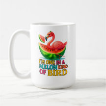 En i en melon flamingo - Rolig tropisk fågel 