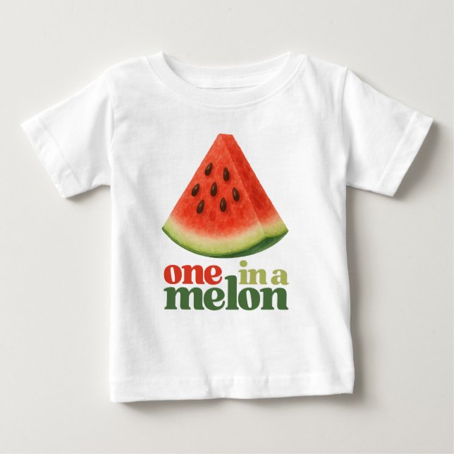 En i en melon Första födelsedagen Vattenmelon Ett  T Shirt (Framsida)