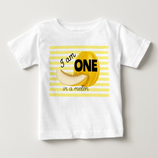 En i en melon Första födelsedagsfirande T Shirt (Framsida)