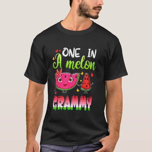 En i en Melon Grammy Funny Watermelon Art T Shirt (Framsida)