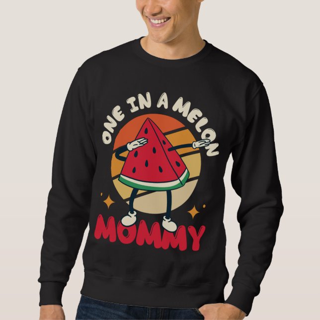 En i en melon-Mamma stor frukt, vattenmelon Lång Ärmad Tröja (Framsida)