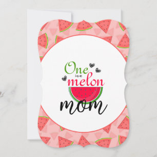 En i en melon Mamma Vattenmelon Fotokort